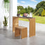 Pine Dining Bench and Table, Indoor Wood Bench for Entryway,Living Room,Kitchen and Bench Set (Nature, Bench & Table) Small - Korvel