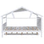 Wood Full Size House Bed with Twin Size Trundle and Storage  White - Korvel