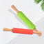 Wooden Handle Silicone Rolling Pin Rolling Pin Roller Flour Pin Small Medium And Large Household Baking Tools And Kitchenware - Korvel