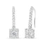 Pendientes colgantes de halo de diamantes redondos en oro blanco de 14 quilates
