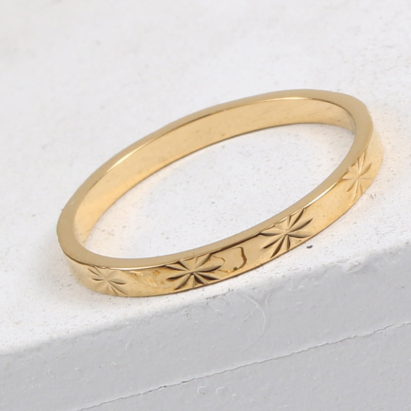 Ring Titanium steel electroplated with 18k gold Shine - Korvel
