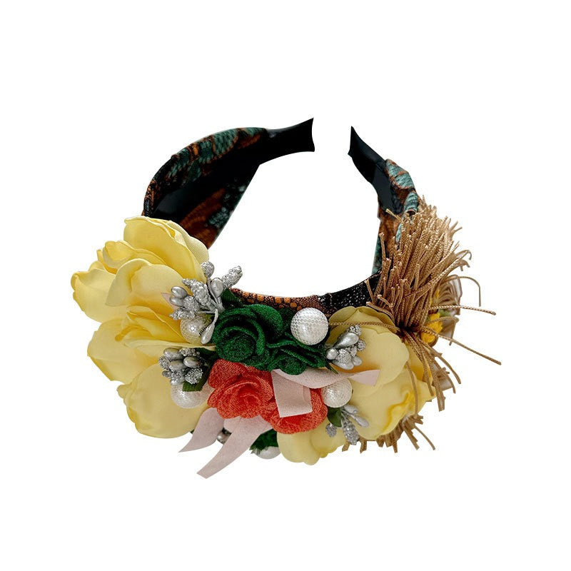 Fashionable and versatile handmade fabric flower headbands - Korvel