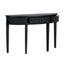 U-Style Distinctive Features of Pine Veneer Console Table with Vertical Stripe Drawer Fronts and Four Legs - Korvel
