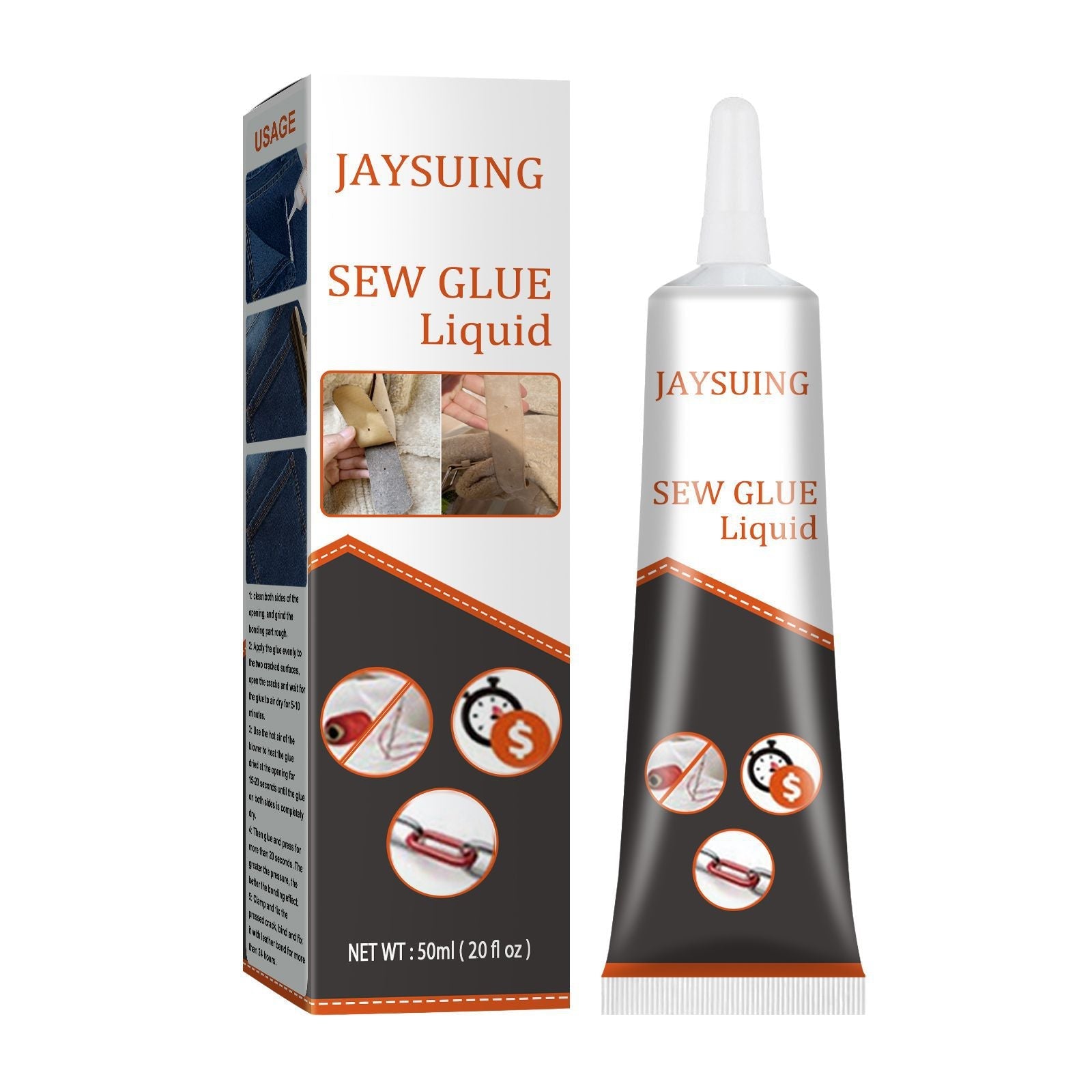 Jaysuing Cloth Repair Glue White Seam Glue Clothing Repair Glue Washable Ironing Cloth Adhesive Glue - Korvel