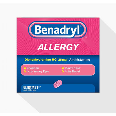 Comprimés de soulagement des allergies Benadryl Ultratabs - 24 unités