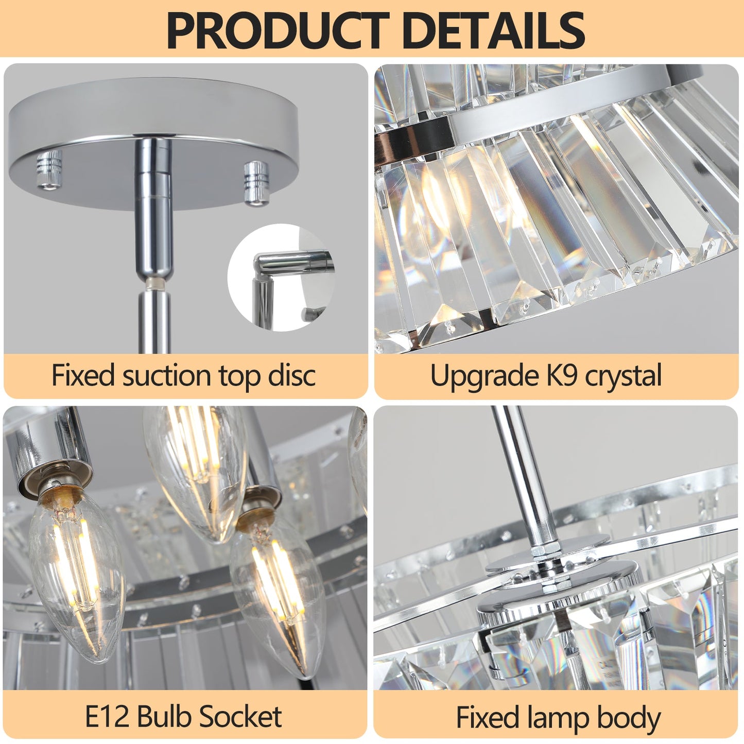 Modern Crystal Chandelier for Living-Room Round  Cristal Lamp Luxury Home Decor Light Fixture - Korvel