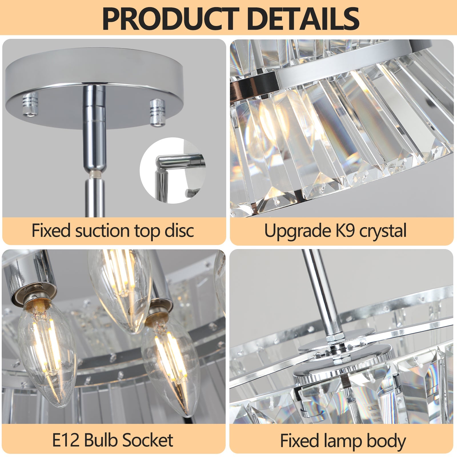 Modern Crystal Chandelier for Living-Room Round  Cristal Lamp Luxury Home Decor Light Fixture - Korvel