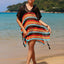 Cutout Striped Cover-Up with Tassel - Korvel