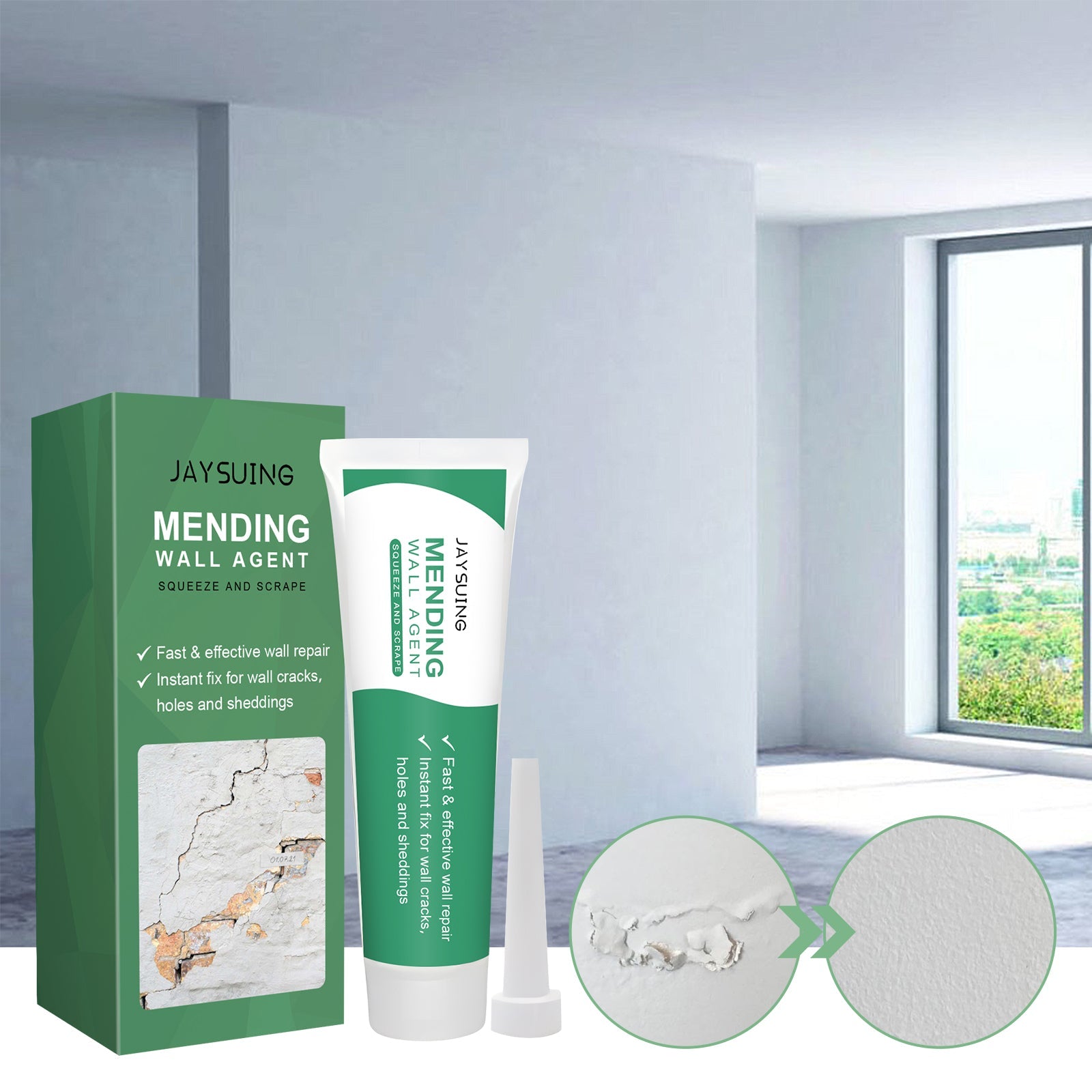 Wall Repair Plaster, Home Renovation Maintenance Wall Graffiti Cover Cracks Multi-functional Repair Plaster - Korvel