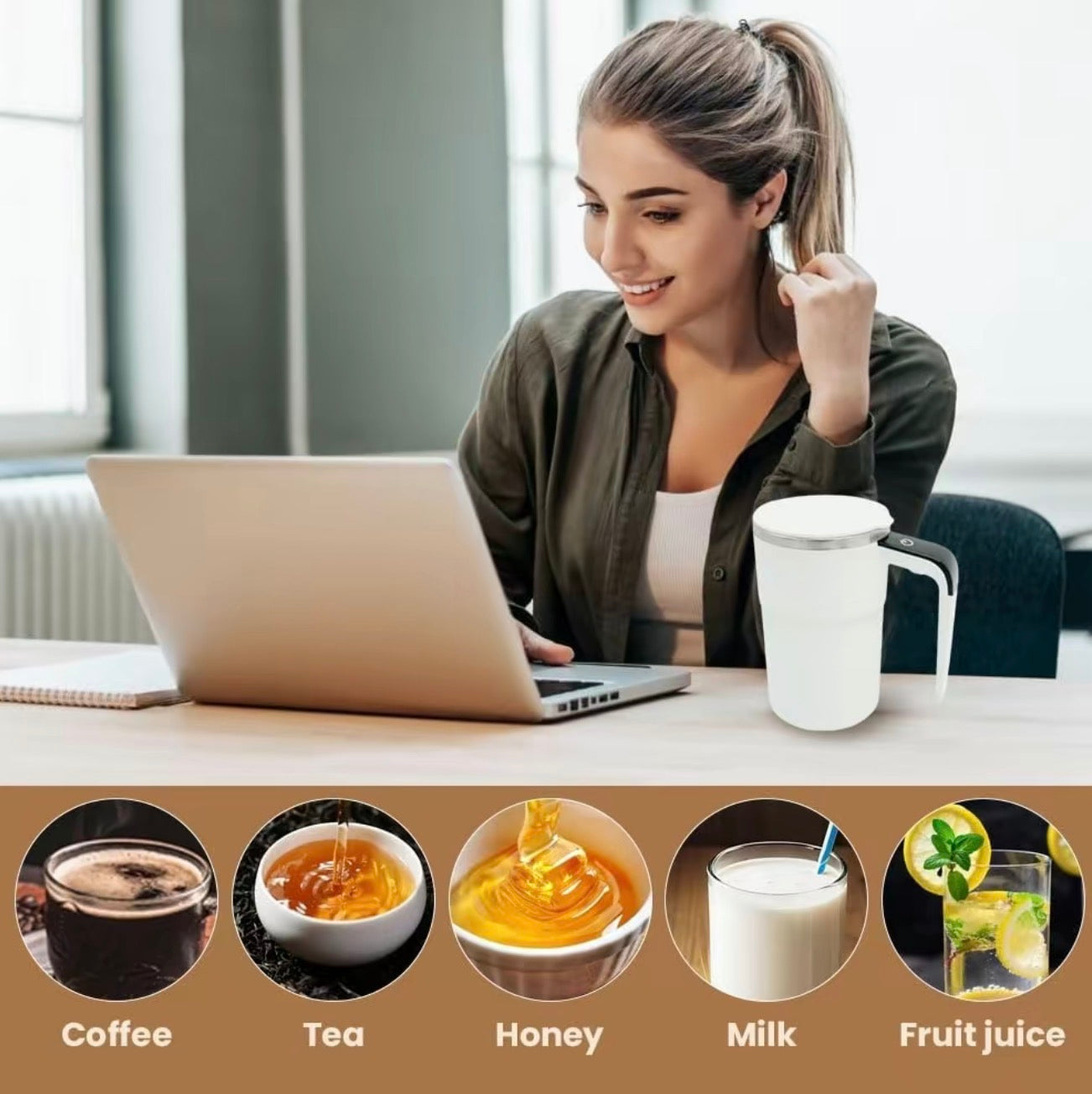 Mug Thermique StirMate - Commodité Auto-Mélangeante