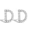 Pendiente de Stud Inicial 'A' en Oro Blanco de 10K con Diamantes