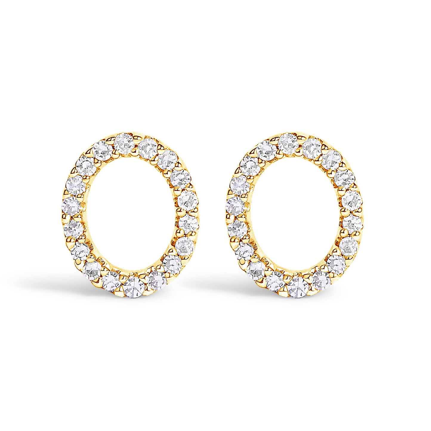 Pendiente de Stud Inicial 'A' en Oro Blanco de 10K con Diamantes