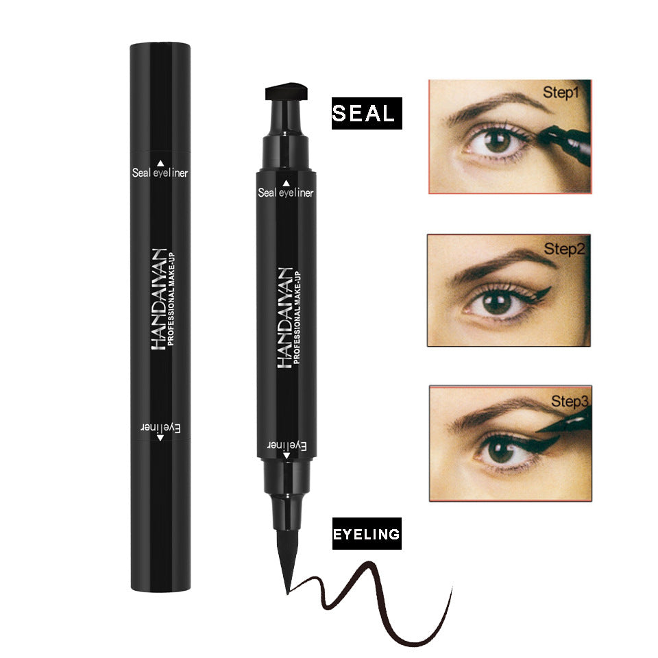 HANDAIYAN Double Ended Stamp Eyeliner Pencil Triangle Stamp Eyeliner 2 In 1 Waterproof Eyeliner - Korvel
