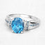 2.72 Carat London Blue Topaz & Blue Diamond Sterling Silver Ring