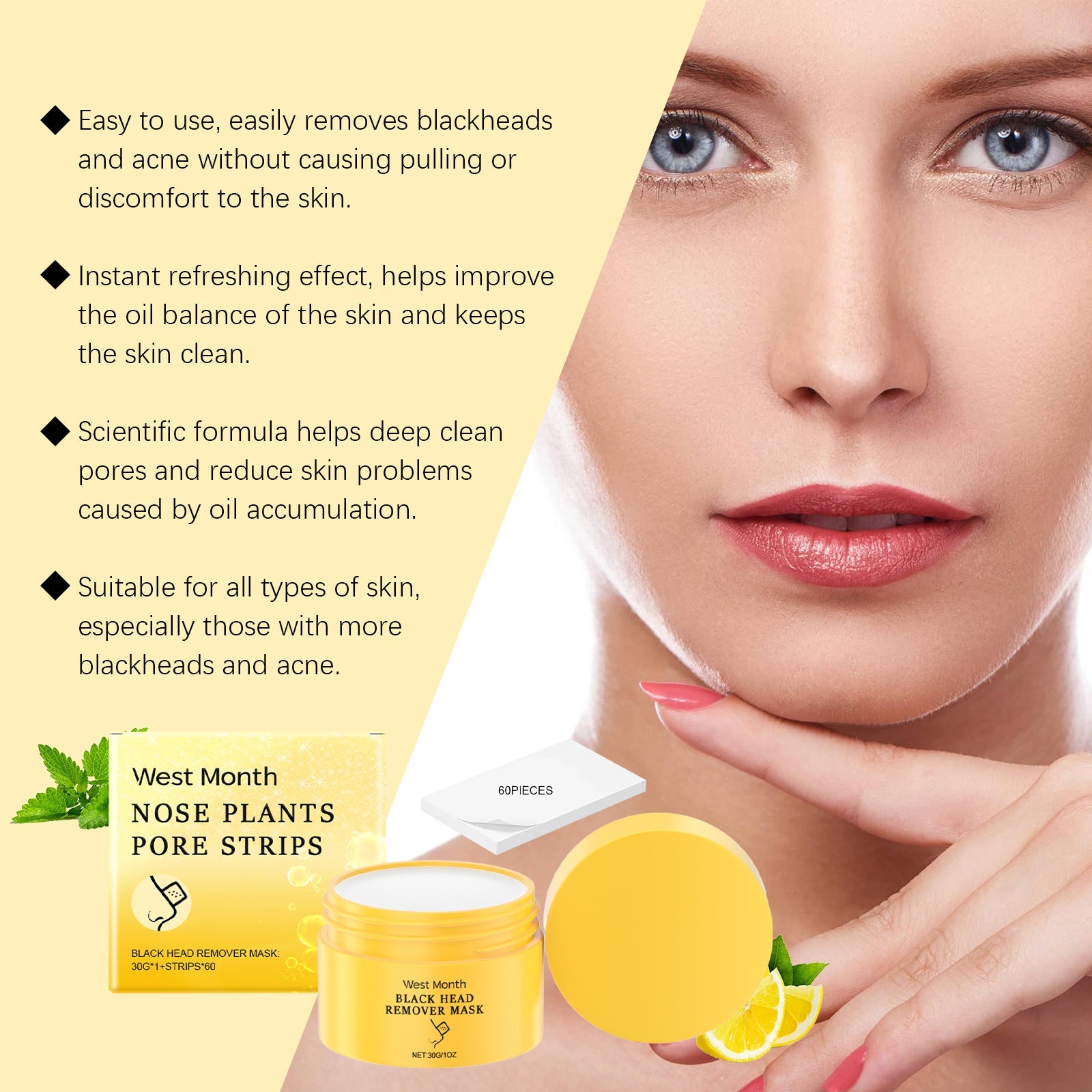 Blackhead Cleansing Nose Mask Gentle Oil Control Cleansing Nose Mask For Blackheads And Acne - Korvel