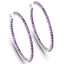3.00 Carat Genuine Amethyst Sterling Silver Hoop Earrings