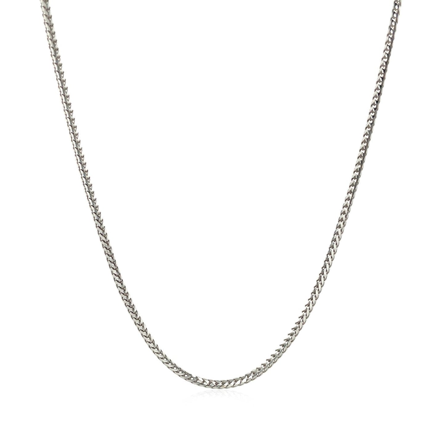 14k White Gold Franco Chain - 1.2mm Elegance