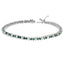 Pulsera de diamantes azules y blancos en oro blanco de 14 quilates