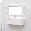 Twin over Twin House Bunk Bed with Roof , Window, Window Box, Door , with Safety Guardrails and Ladder,White - Korvel