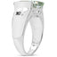 Bague en argent sterling avec améthyste verte de 5,71 carats et diamant blanc