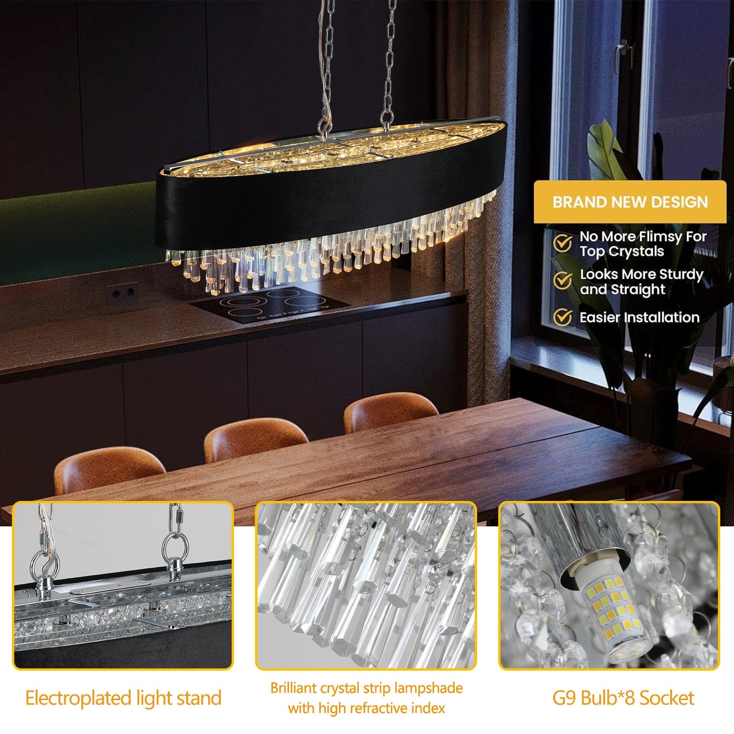 Modern Crystal Chandelier for Living-Room Cristal Lamp Luxury Home Decor Light Fixture - Korvel