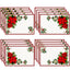 Christmas Red Flower Meal Mat Flower Pinecone Printed Table Mat Holiday Table Insulation Mat - Korvel