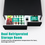 Modern Smart Coffee Table with Built-in Fridge, Bluetooth Speaker, Wireless Charging, Touch Control Panel, USB Interface Black - Korvel