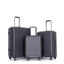 3 Piece Luggage Sets ABS Lightweight Suitcase with Two Hooks, Spinner Wheels, TSA Lock, (20/24/28) Black - Korvel