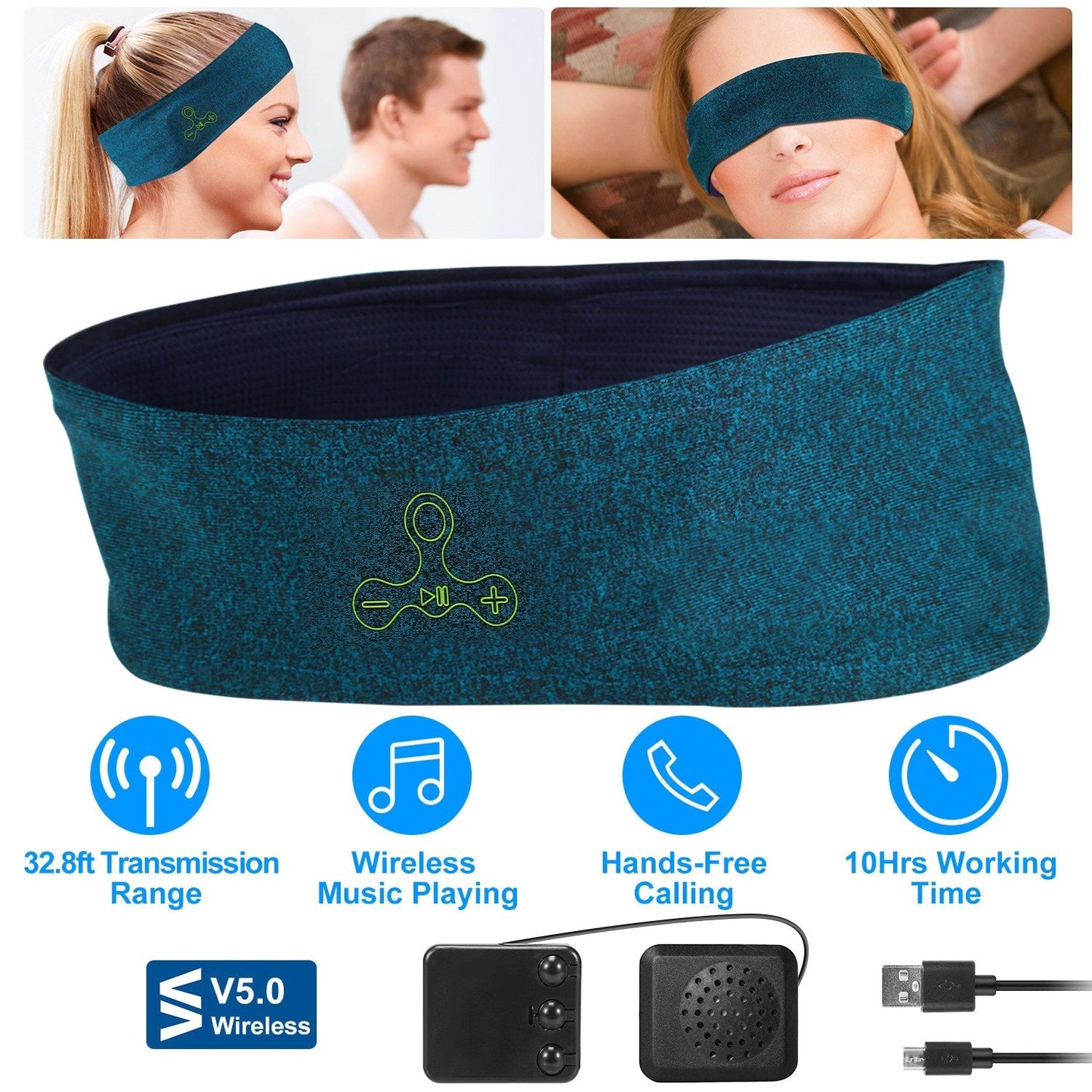 Wireless Sleep Headband with HD Speakers for Active Lifestyles