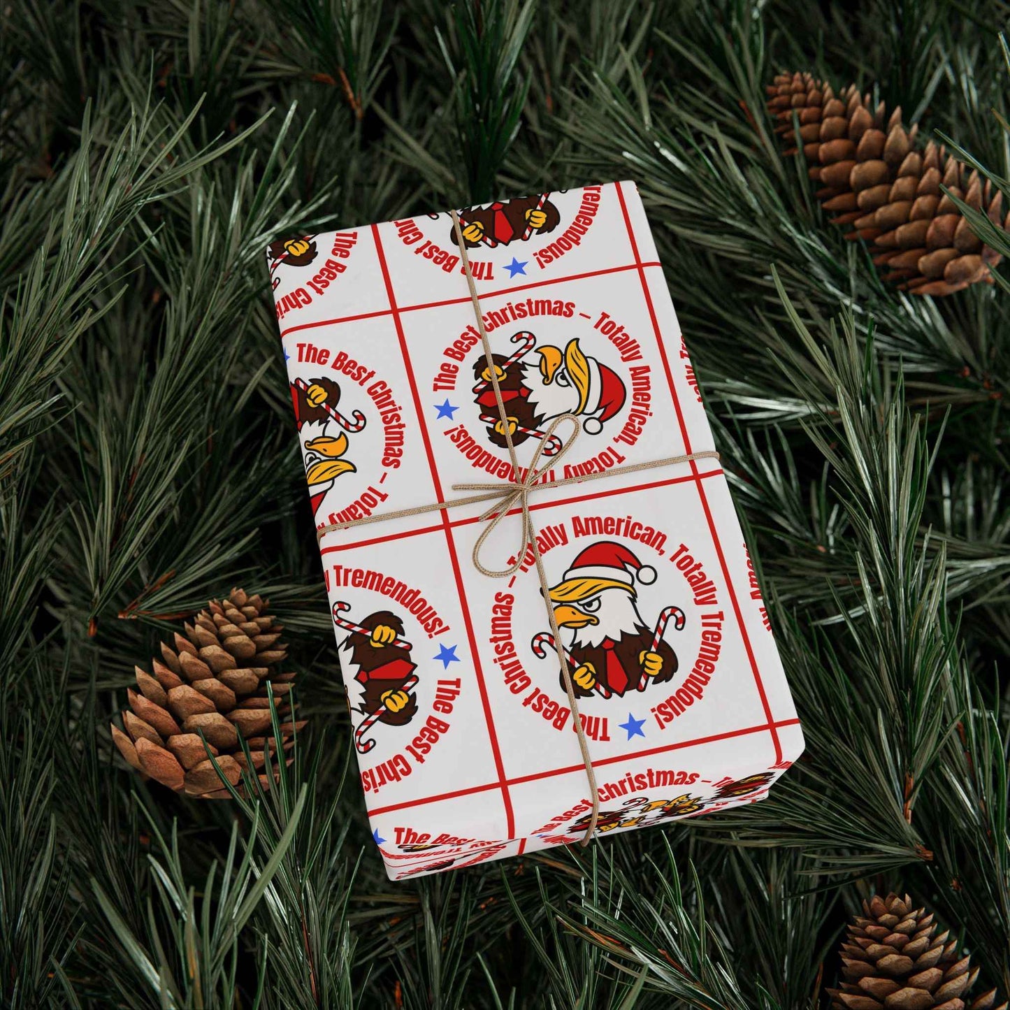 Papier d'emballage parodique de Noël patriotique