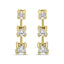 Boucles d'oreilles pendantes en or jaune 14K avec 1/2 cttw de diamants ronds à 3 pierres