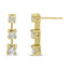 Boucles d'oreilles pendantes en or jaune 14K avec 1/2 cttw de diamants ronds à 3 pierres