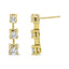 Boucles d'oreilles pendantes en or jaune 14K avec 1/2 cttw de diamants ronds à 3 pierres