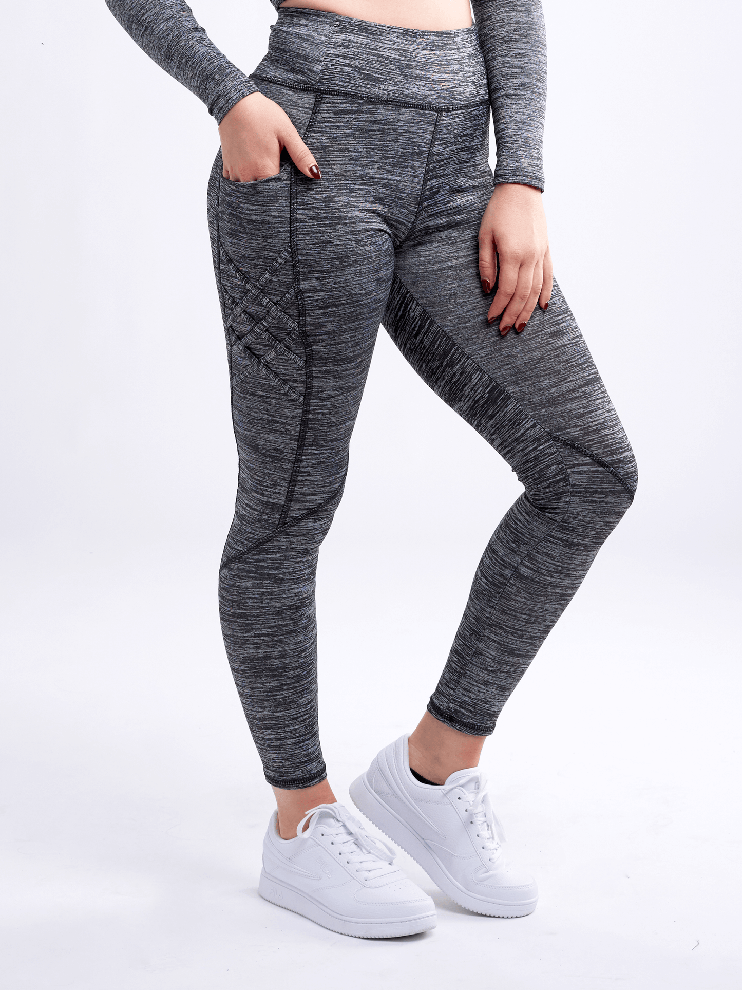 JupiterGear High-Waisted Criss-Cross Leggings with Pockets