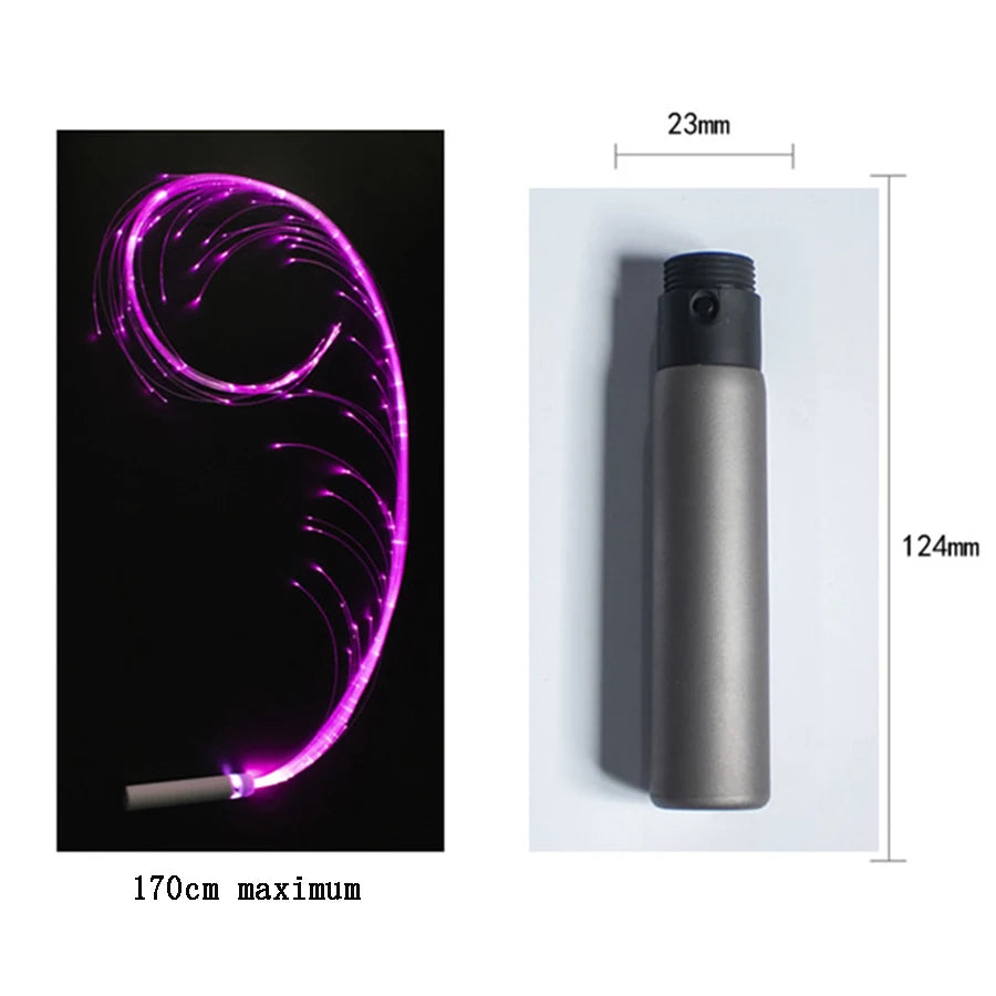 Fouet de danse à LED en fibre optique rechargeable USB - Multi-couleurs RGB