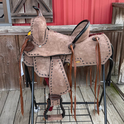 12" Kids Double T Pony Saddle - Chocolate & Black - Korvel