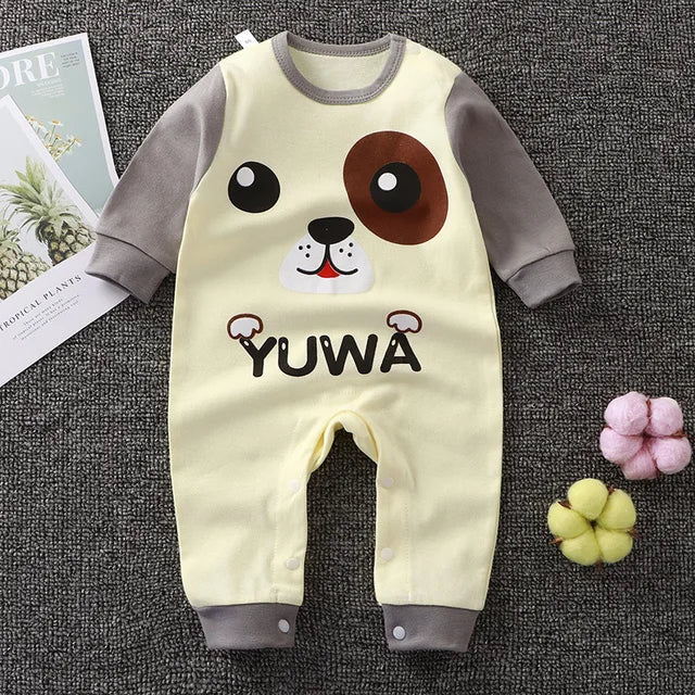 2024 Spring Autumn 0-2 Years Old Baby Romper Baby Jumpsuit Boys Girls Long-sleeved Trousers Newborn Romper Climbing Clothes - Korvel