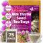 Bolsitas de té de cardo mariano premium, 100 % naturales y puras de semillas de cardo mariano. Té de semillas de cardo mariano. Elaborado con bolsitas de té naturales. Sin azúcar, sin cafeína, sin gluten, vegano.