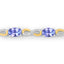1.81 Carat Genuine Tanzanite & White Topaz Sterling Silver Bracelet
