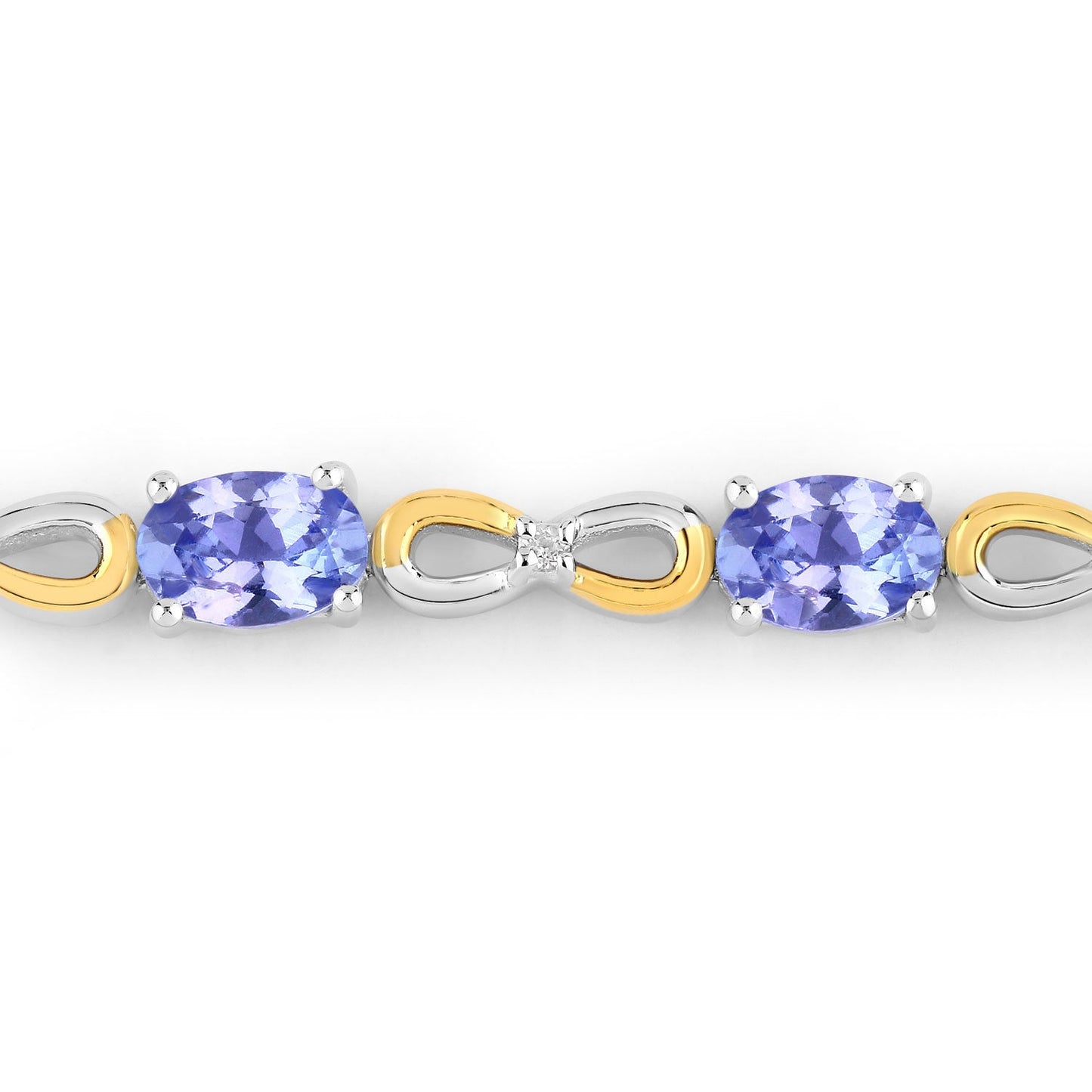 1.81 Carat Genuine Tanzanite & White Topaz Sterling Silver Bracelet