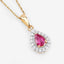 1.03 Carat Genuine Ruby and White Diamond Pendant in 14K Yellow Gold