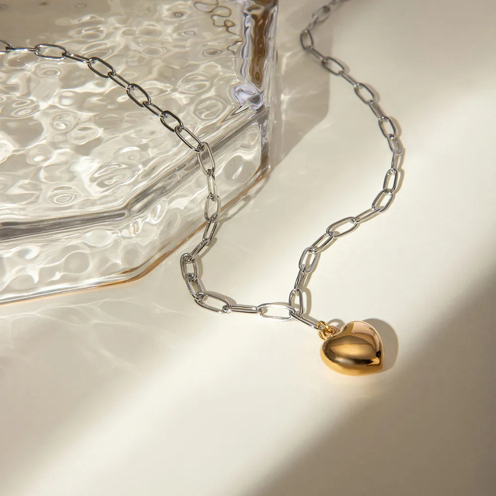 Elegant Stainless Steel Heart Pendant Necklace