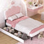 Twin Size Upholstered Princess Bed with Crown Headboard
