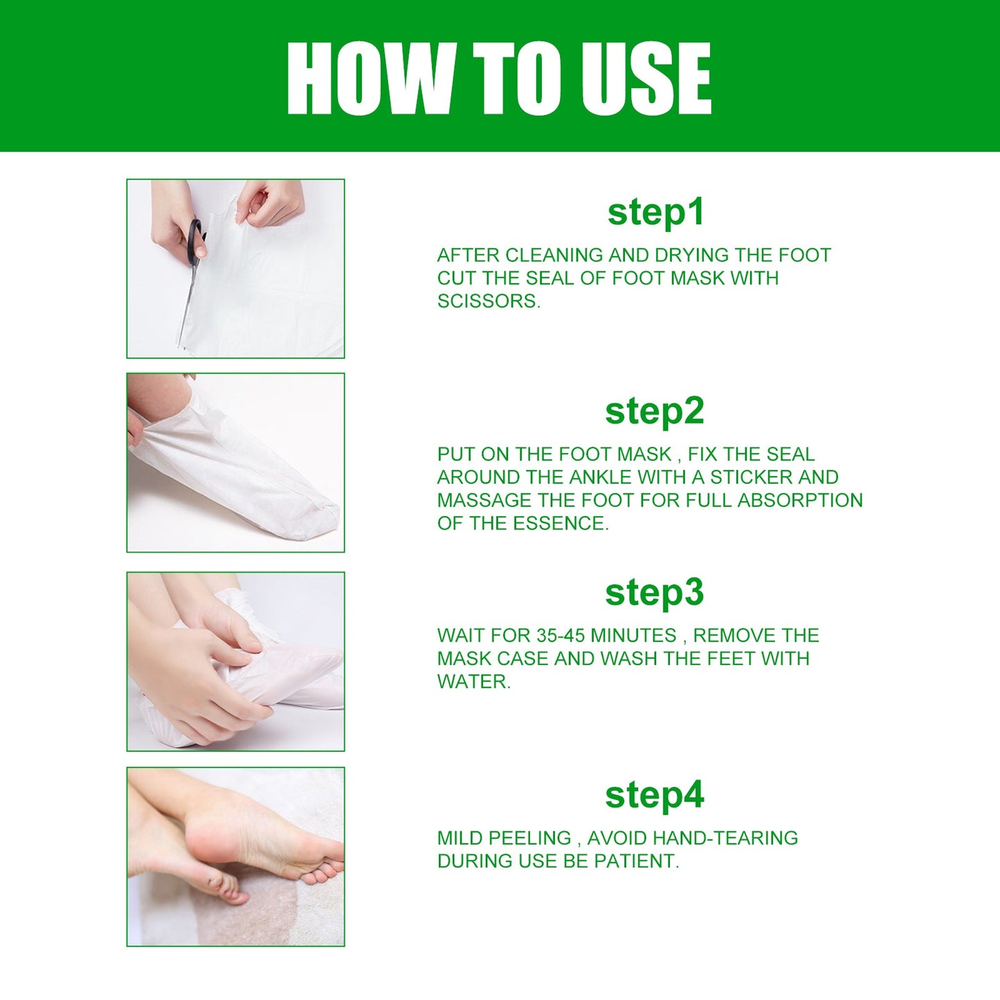 Masque pour les pieds à l'Aloe Vera pour l'hydratation et le soin