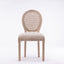 French Style Solid Wood Frame Antique Painting Linen Fabric Rattan Back Dining Chair Set of 2 Cream - Korvel