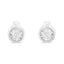 Pendientes de Stud Estilo Barril con Diamante en Bezel de Plata Esterlina .925