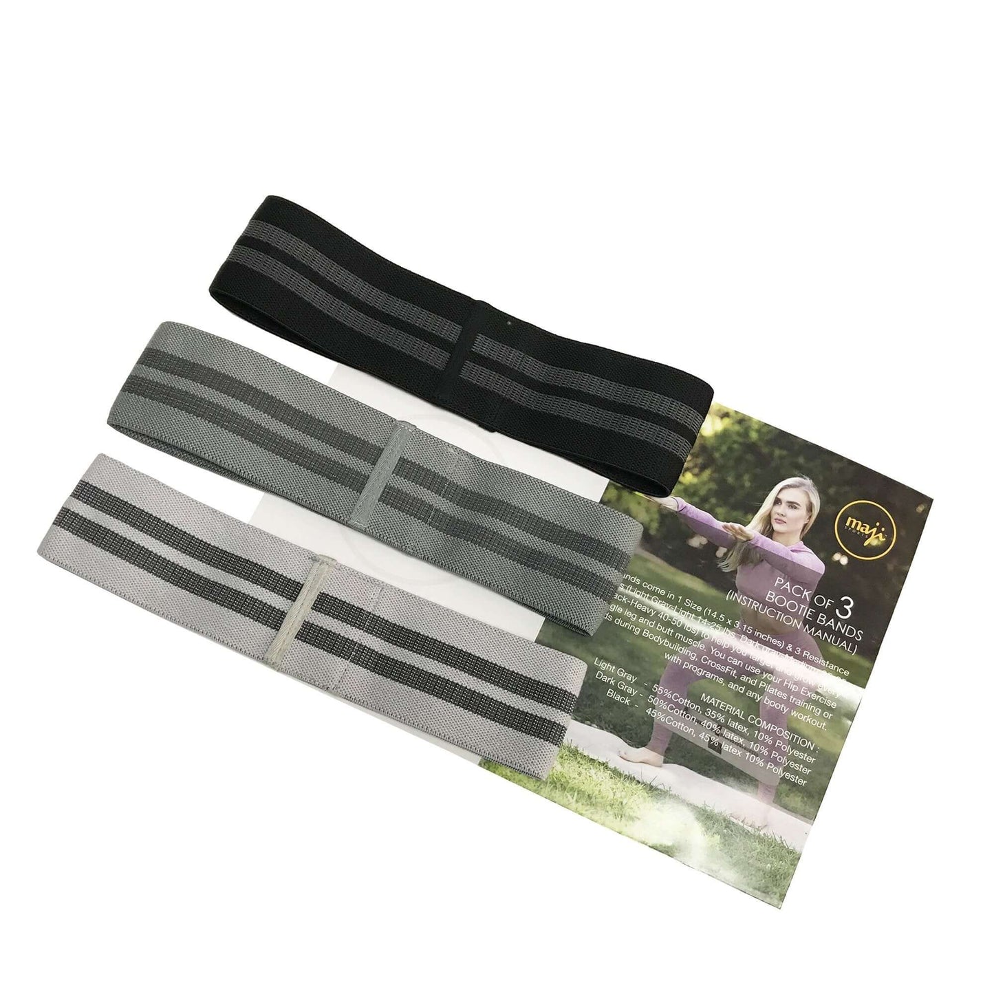 Pack de trois bandes de résistance pour les fessiers - Entraînement polyvalent