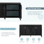 TREXM Large Storage Space Sideboard with Artificial Rattan Door and Metal Handles for Living Room and Entryway (Black) - Korvel