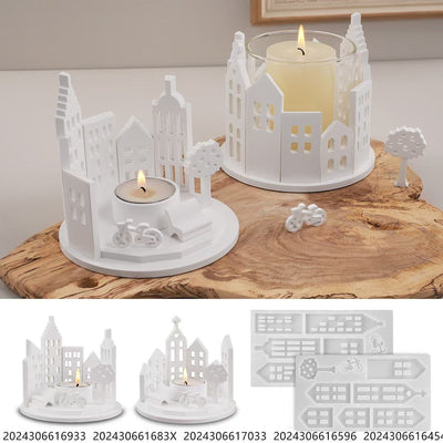 Round House Candle Holder Silicone Mold for DIY Projects