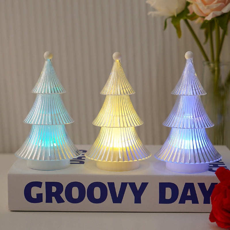 Christmas Decoration Crystal Christmas Tree Candle Light Desktop Ornament Atmosphere Small Night Light Ins Decorative Atmosphere Light - Korvel